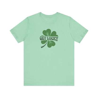 I’m Up All Night to Get Lucky — St. Patrick's Retro Tee (Light)