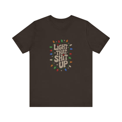 Light That Sh!t Up — Retro Christmas Lights Tee (Dark)