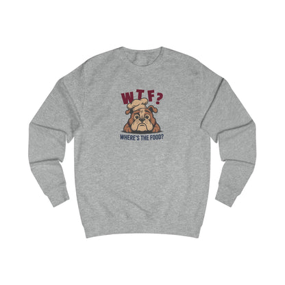 WTF? Where’s the Food? — Bulldog Chef Retro Sweatshirt (Light)