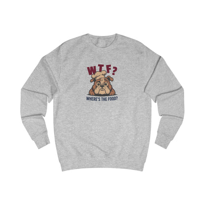 WTF? Where’s the Food? — Bulldog Chef Retro Sweatshirt (Light)