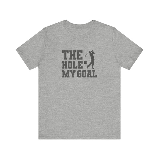 The Hole Is My Goal — Golf Silhouette Retro Tee (Light)