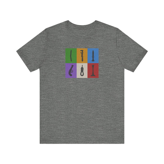 Six Ways Into the Evidence Locker — Clue Retro Tee (Light)