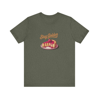 Stay Golden — Retro Cheesecake Graphic Tee (Dark)