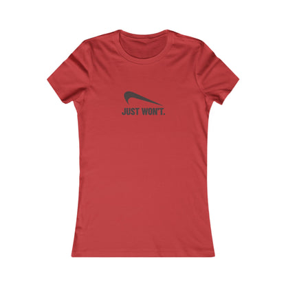 Just Won’t Athletic Parody — Retro Workout Women's Tee (Light)