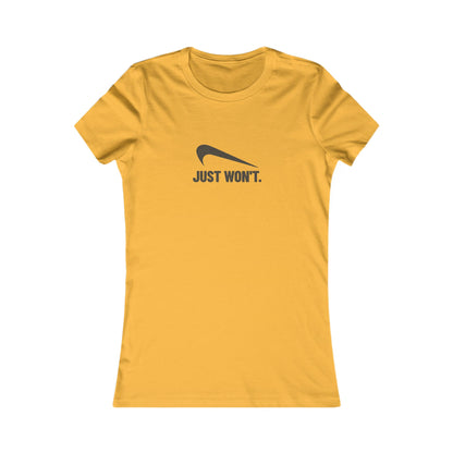 Just Won’t Athletic Parody — Retro Workout Women's Tee (Light)