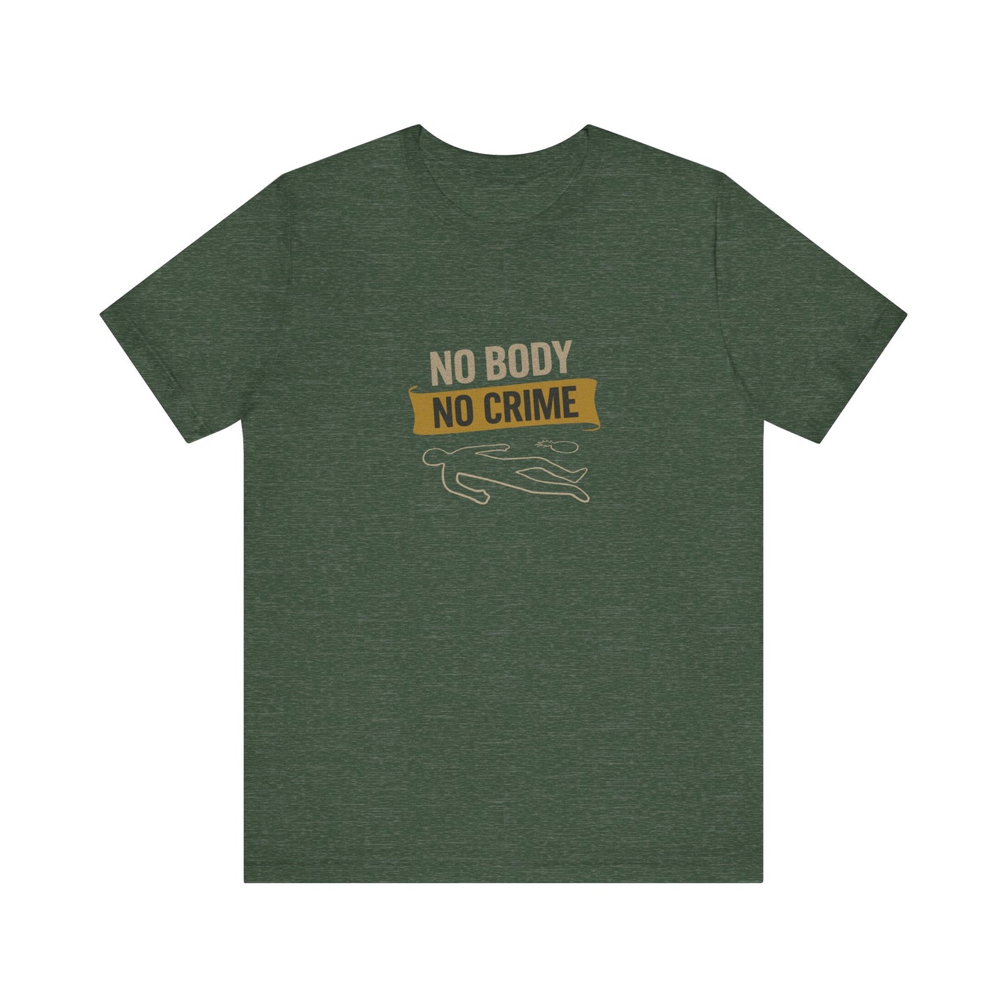 No Body, No Crime — Psych Crime Scene Retro Tee (Dark)