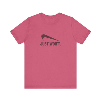 Just Won’t Athletic Parody — Retro Workout Tee (Light)