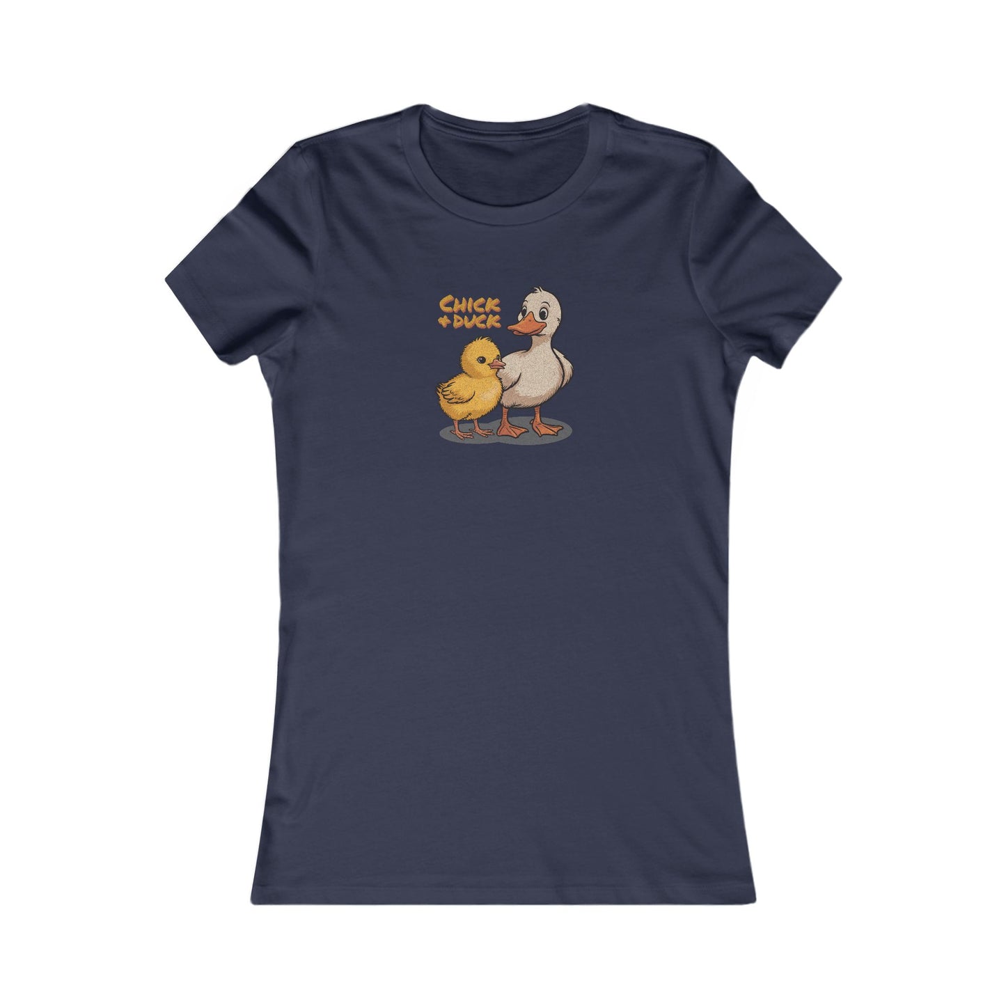 The Chick and the Duck — Friends Retro Women's Tee (Dark)