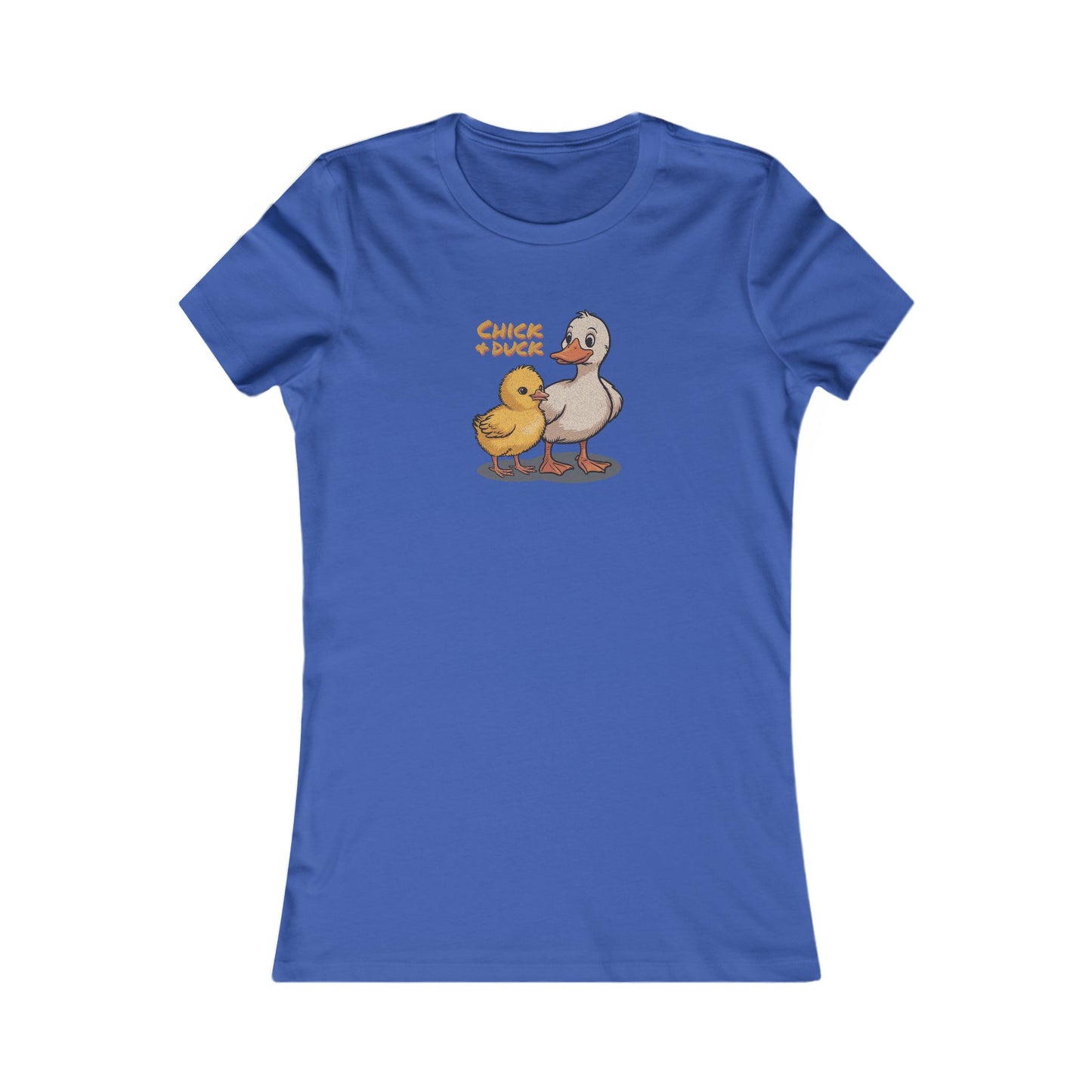 The Chick and the Duck — Friends Retro Women's Tee (Dark)