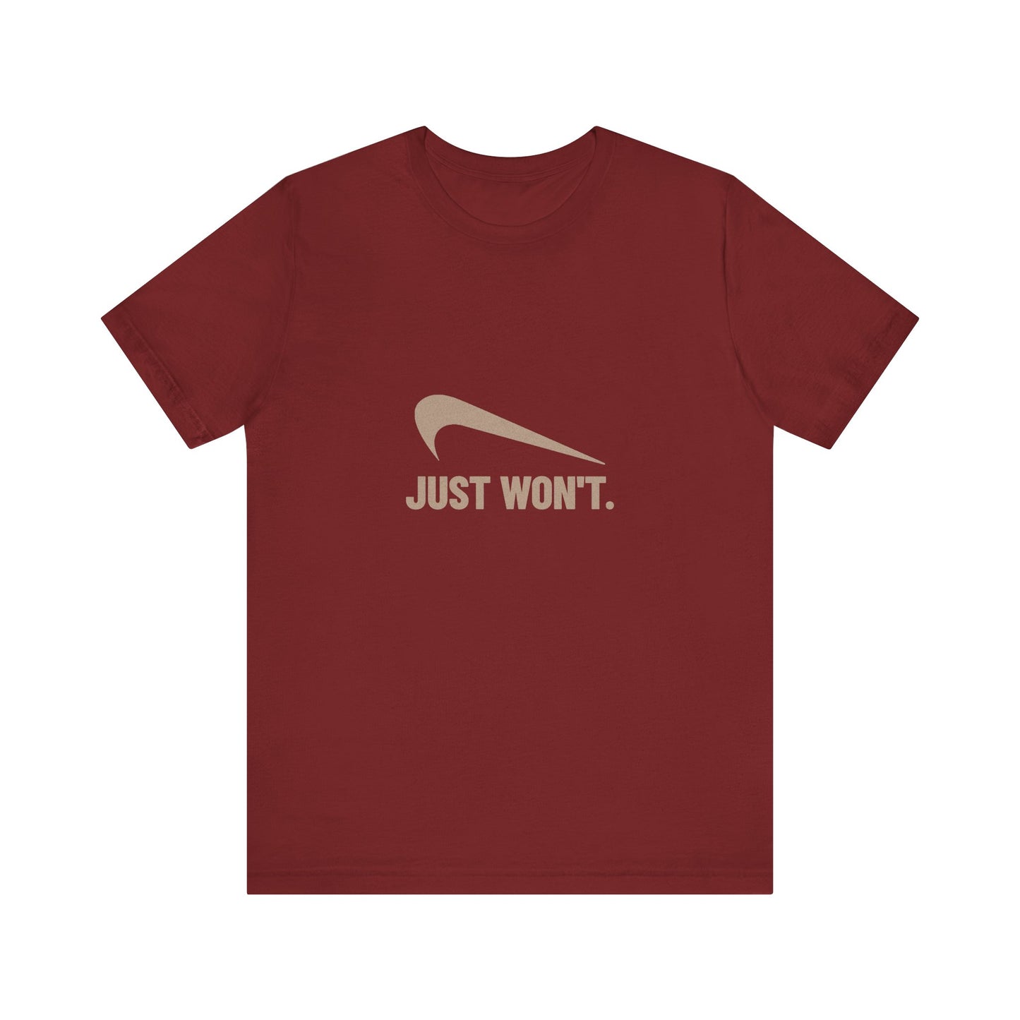 Just Won’t Athletic Parody — Retro Workout Tee (Dark)