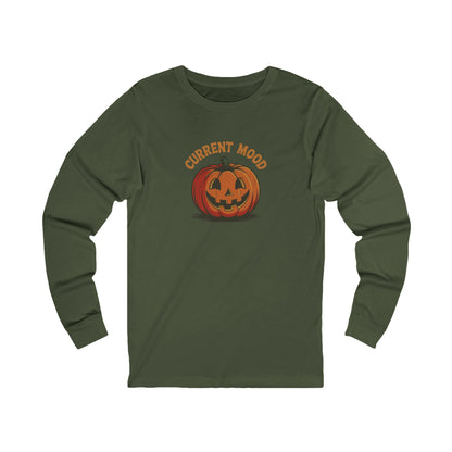 Current Mood (Classic Pumpkin) — Retro Halloween Long Sleeve (Dark)