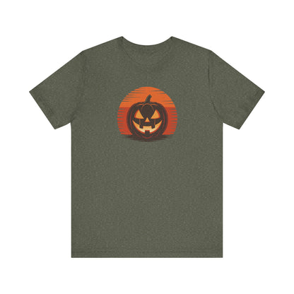 Retro Jack: Sliced Sunset — Halloween Sunset Tee (Dark)