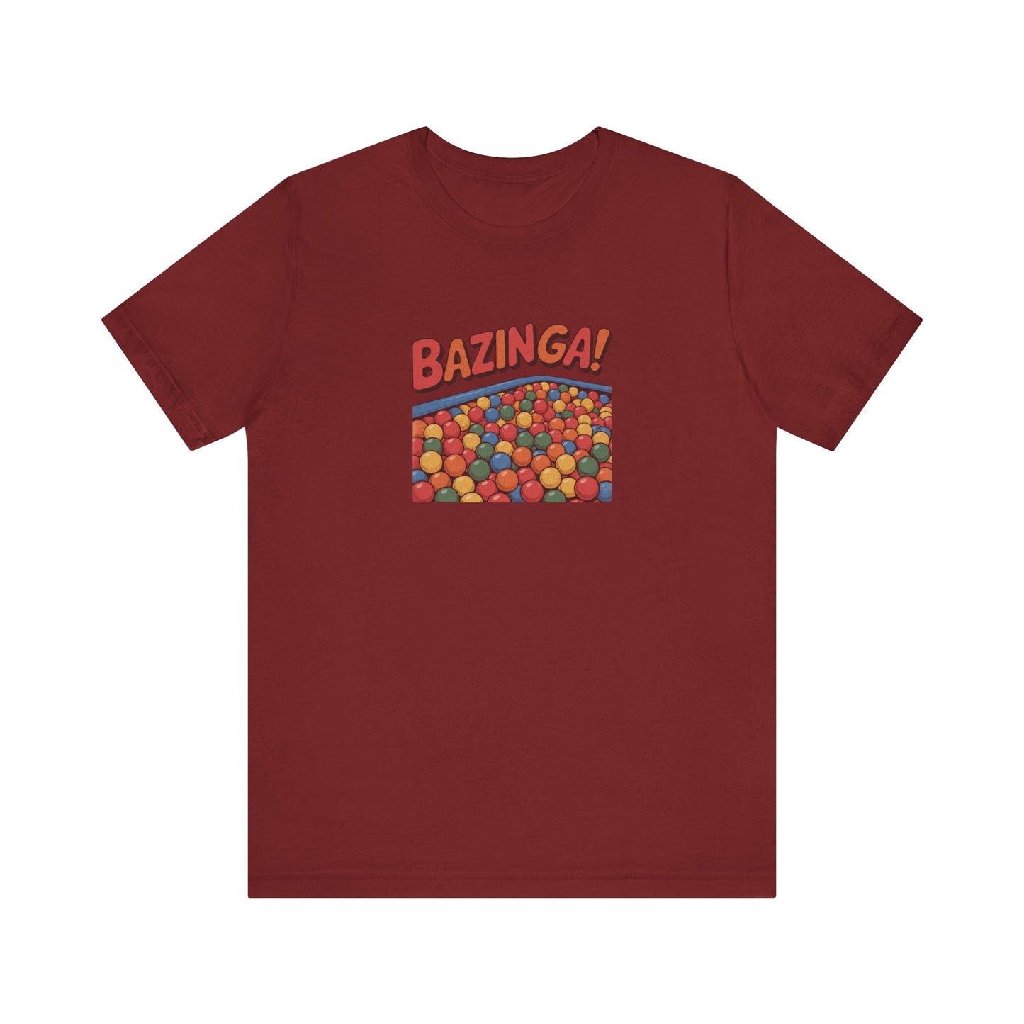 Bazinga! Ball Pit — Big Bang Theory Retro Tee (Dark)