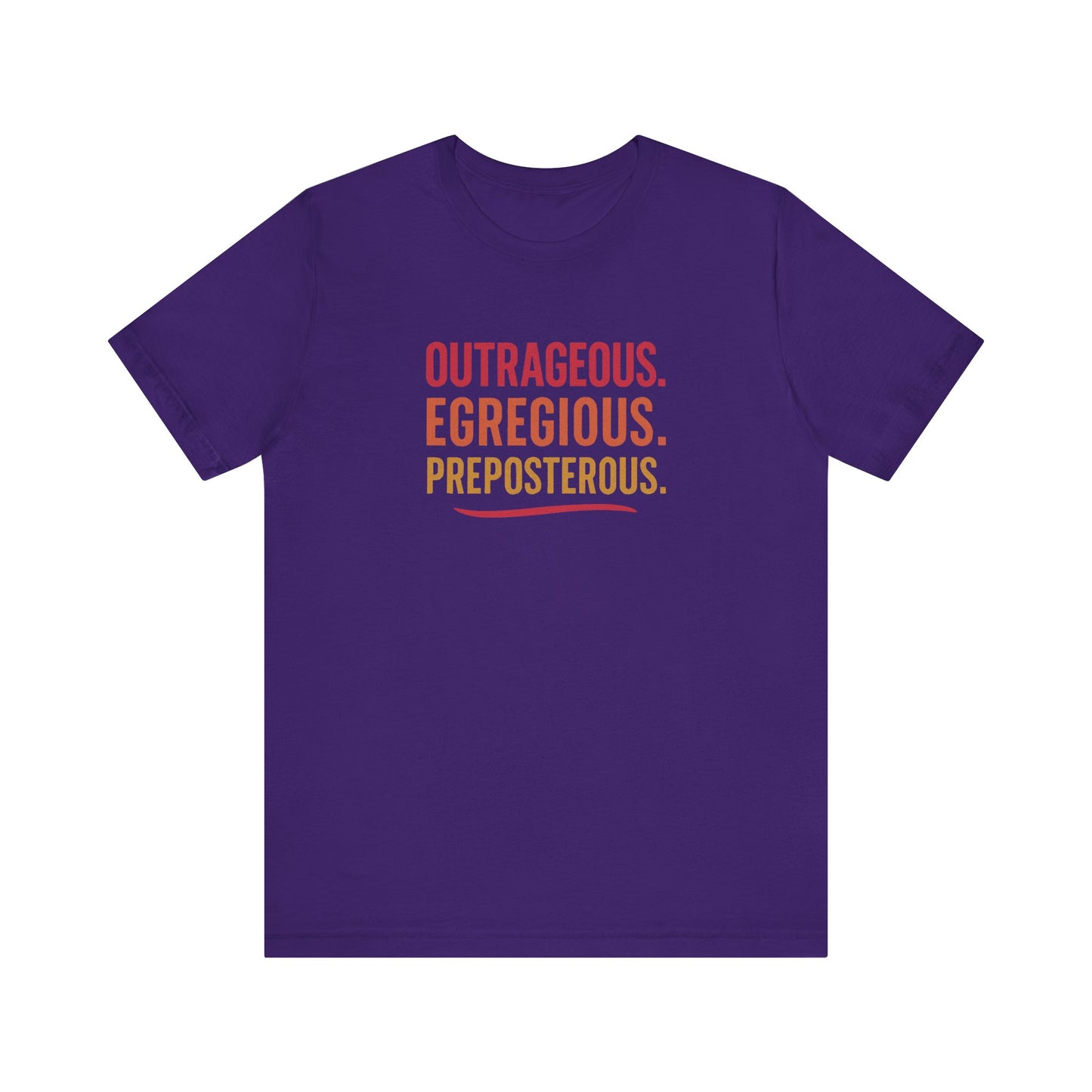 Outrageous Egregious Preposterous (Warm Gradient) — Seinfeld Retro Tee (Dark)