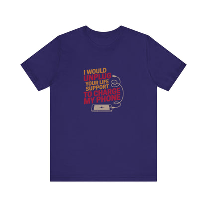 Your Life Support < Charging My Phone — Retro Tee (Dark)