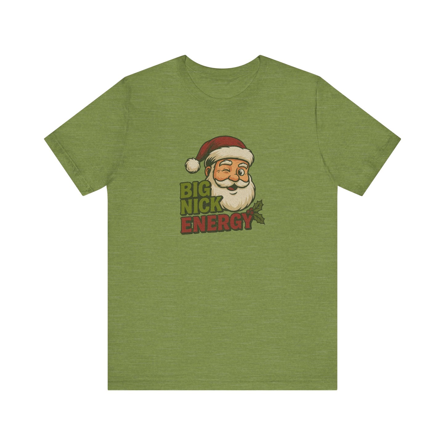 Big Nick Energy — Retro Santa Christmas Tee (Light)
