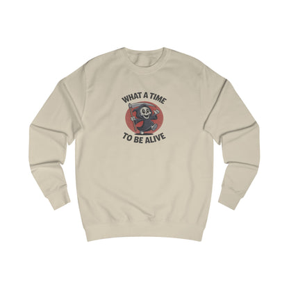 What a Time to Be Alive (Cute) — Lil Reaper Retro Sweatshirt (Light)