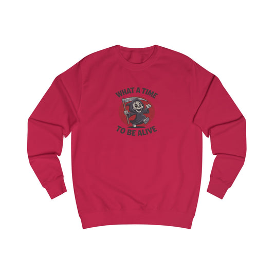 What a Time to Be Alive (Cute) — Lil Reaper Retro Sweatshirt (Light)