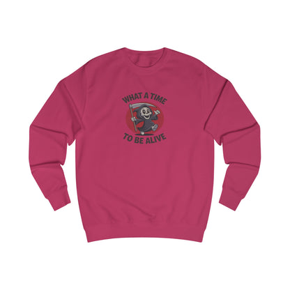 What a Time to Be Alive (Cute) — Lil Reaper Retro Sweatshirt (Light)