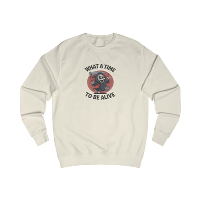 What a Time to Be Alive (Cute) — Lil Reaper Retro Sweatshirt (Light)