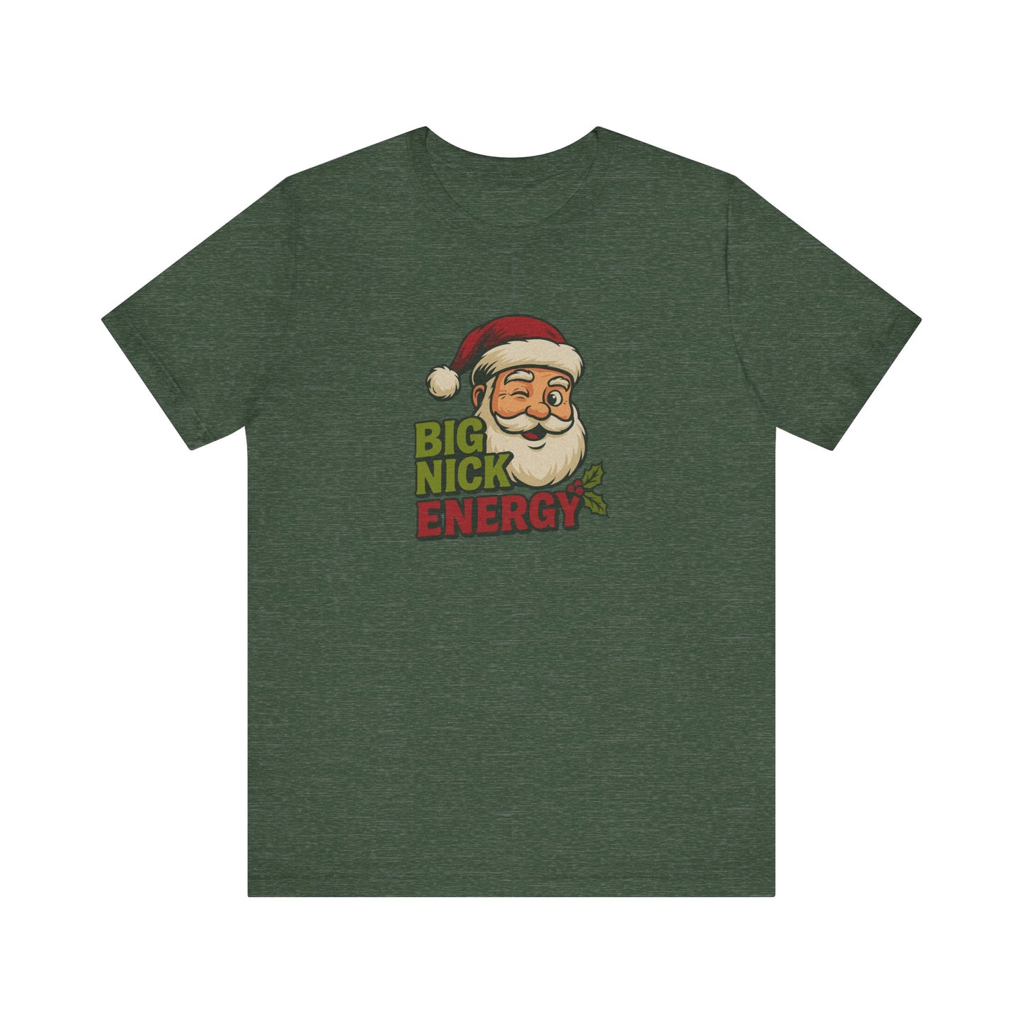 Big Nick Energy — Retro Santa Christmas Tee (Dark)