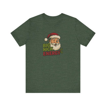 Big Nick Energy — Retro Santa Christmas Tee (Dark)