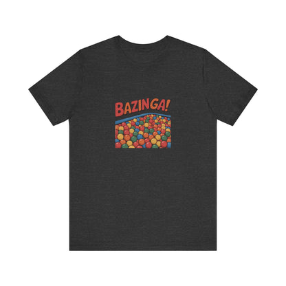 Bazinga! Ball Pit — Big Bang Theory Retro Tee (Dark)