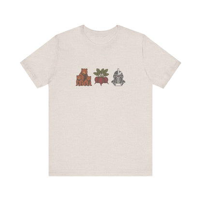 Bears, Beets, Battlestar (Icons) — Retro Tee (Light)
