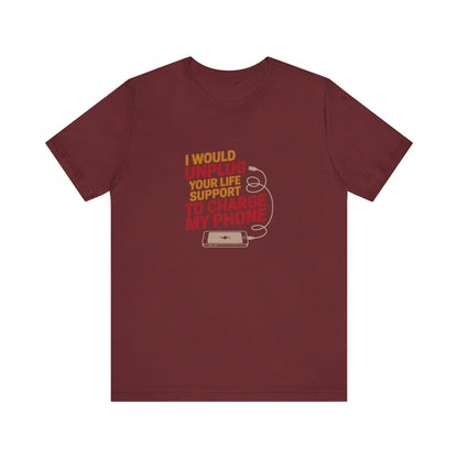 Your Life Support < Charging My Phone — Retro Tee (Dark)