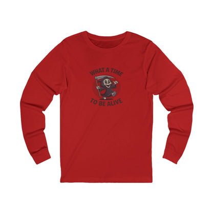What a Time to Be Alive (Cute) — Lil Reaper Retro Long Sleeve (Light)