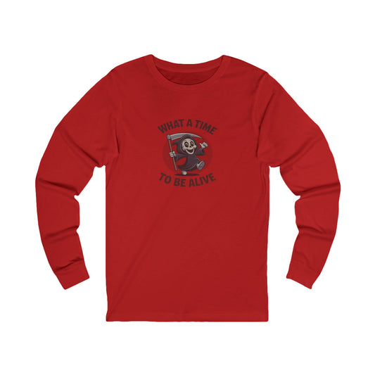What a Time to Be Alive (Cute) — Lil Reaper Retro Long Sleeve (Light)