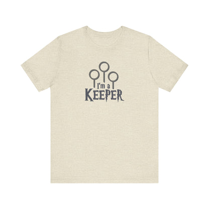 I’m a Keeper — Harry Potter Quidditch Retro Tee (Light)