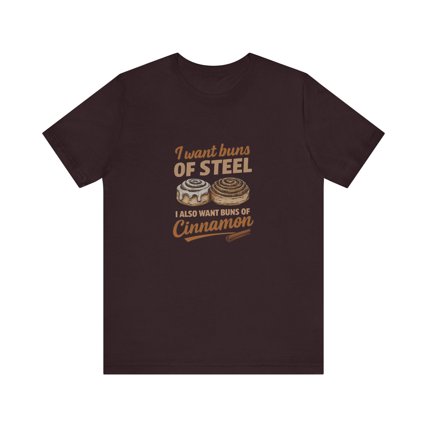 Buns of Steel (and Cinnamon) — Workout Retro Tee (Dark)