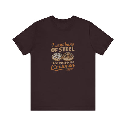 Buns of Steel (and Cinnamon) — Workout Retro Tee (Dark)