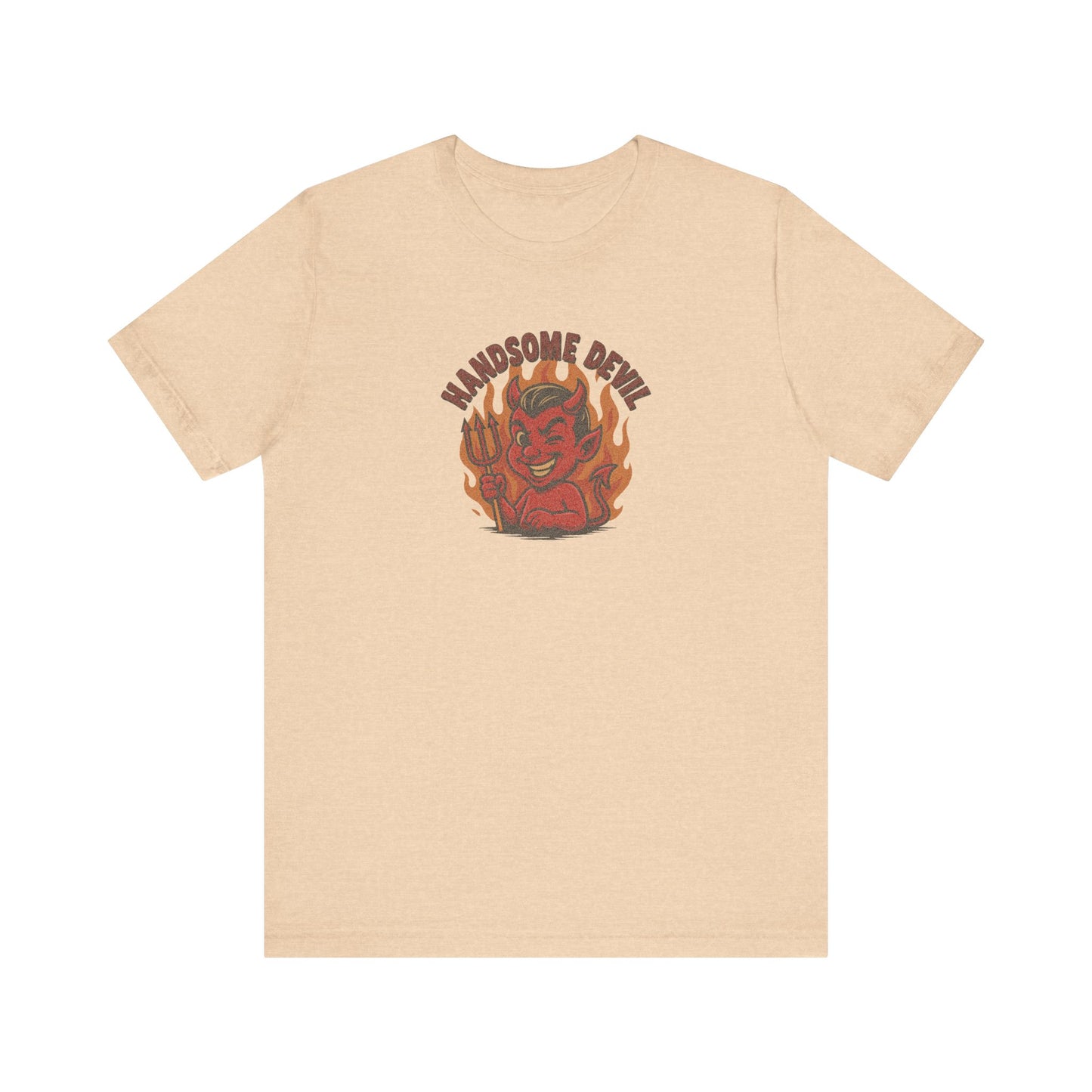 Handsome Devil — Fiery Retro Halloween Tee (Light)