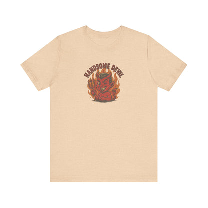 Handsome Devil — Fiery Retro Halloween Tee (Light)