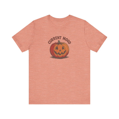Current Mood (Classic Pumpkin) — Retro Halloween Tee (Light)