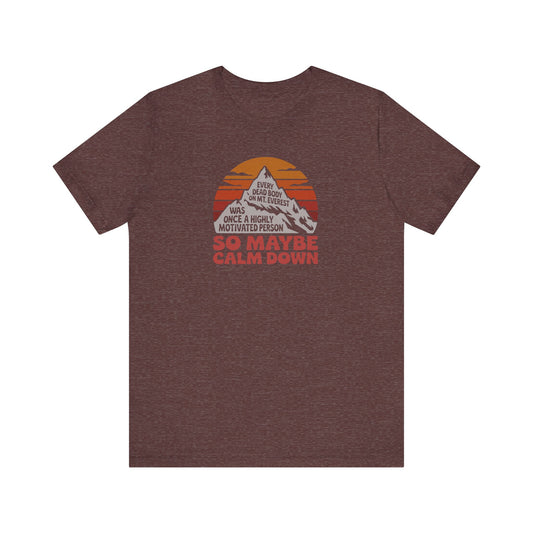Everything in Moderation (Especially Fitness) – Mount Everest Retro Tee (Dark)