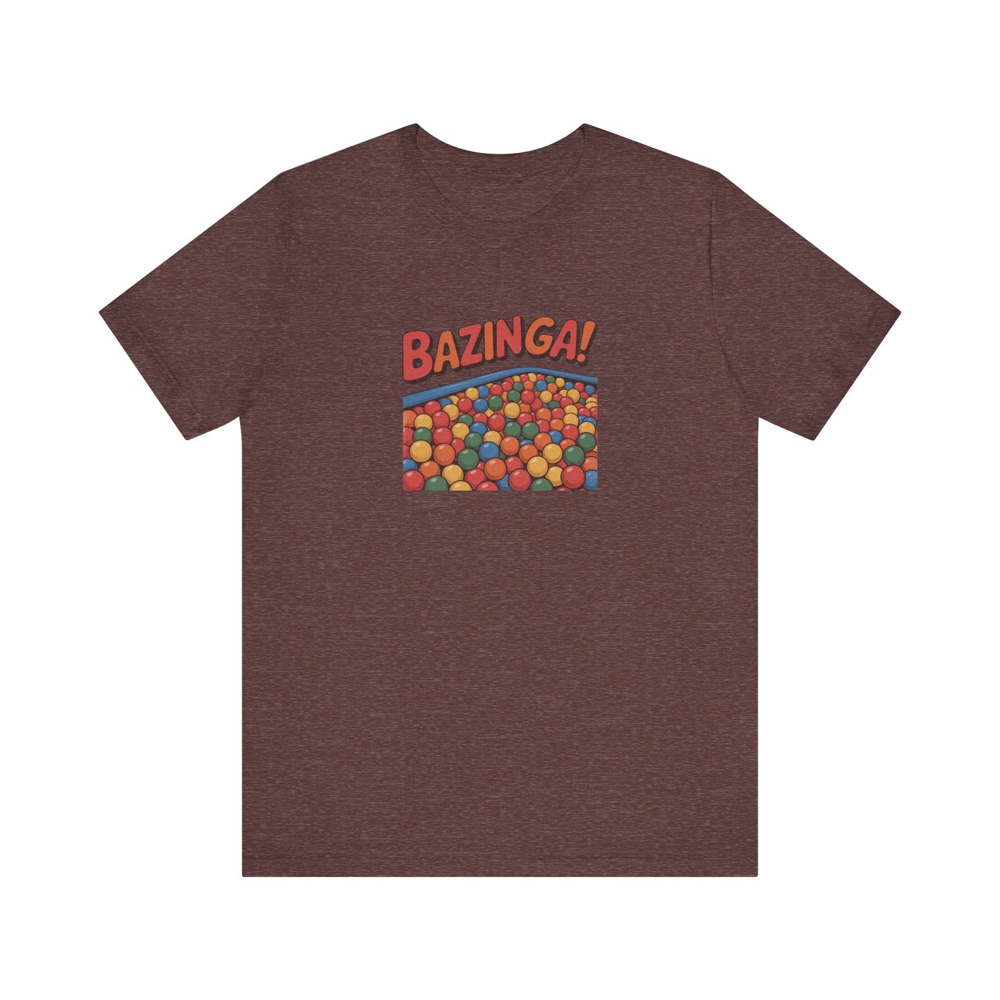 Bazinga! Ball Pit — Big Bang Theory Retro Tee (Dark)