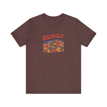 Bazinga! Ball Pit — Big Bang Theory Retro Tee (Dark)