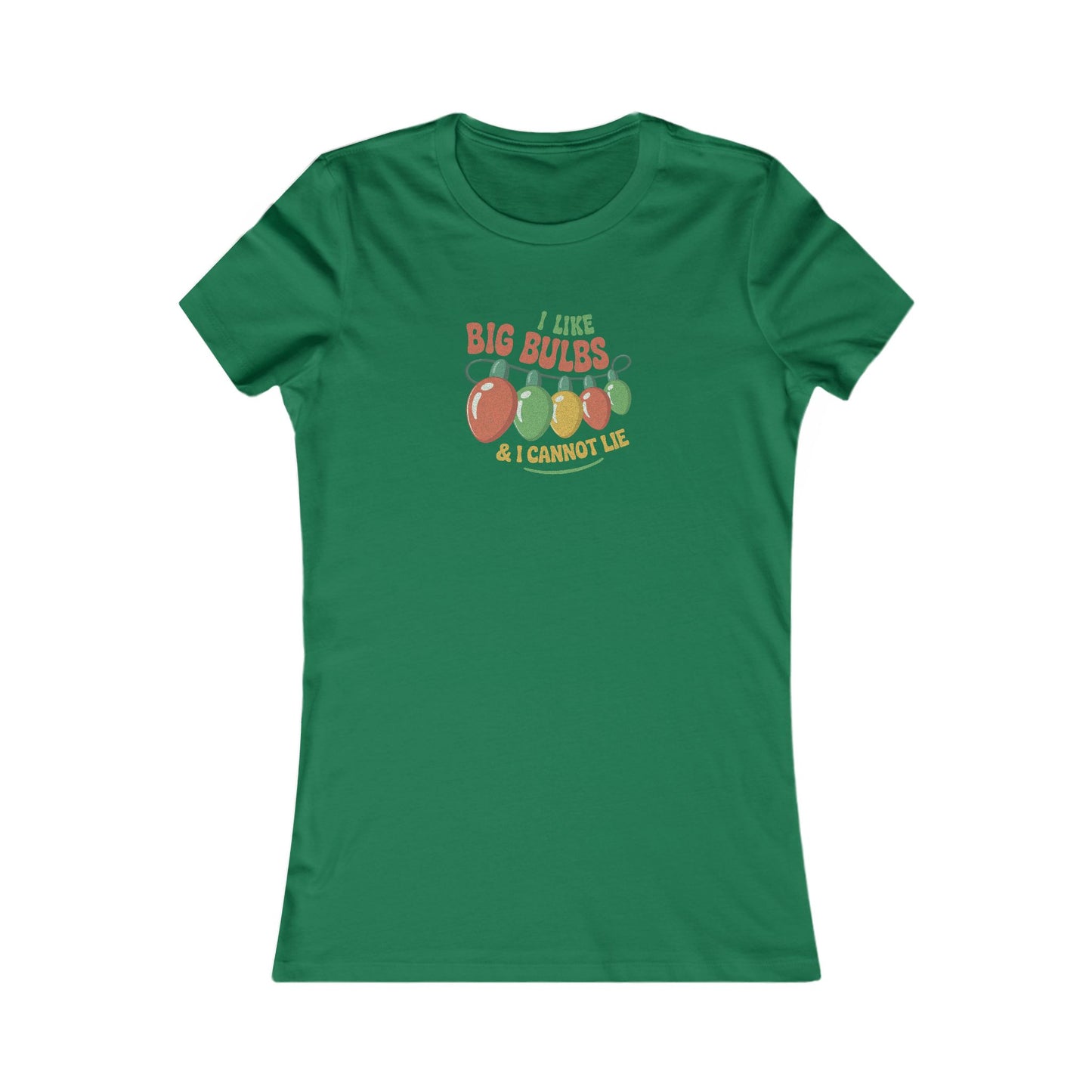 I Like Big Bulbs and I Cannot Lie — Christmas Lights Retro Women's Tee (Dark)