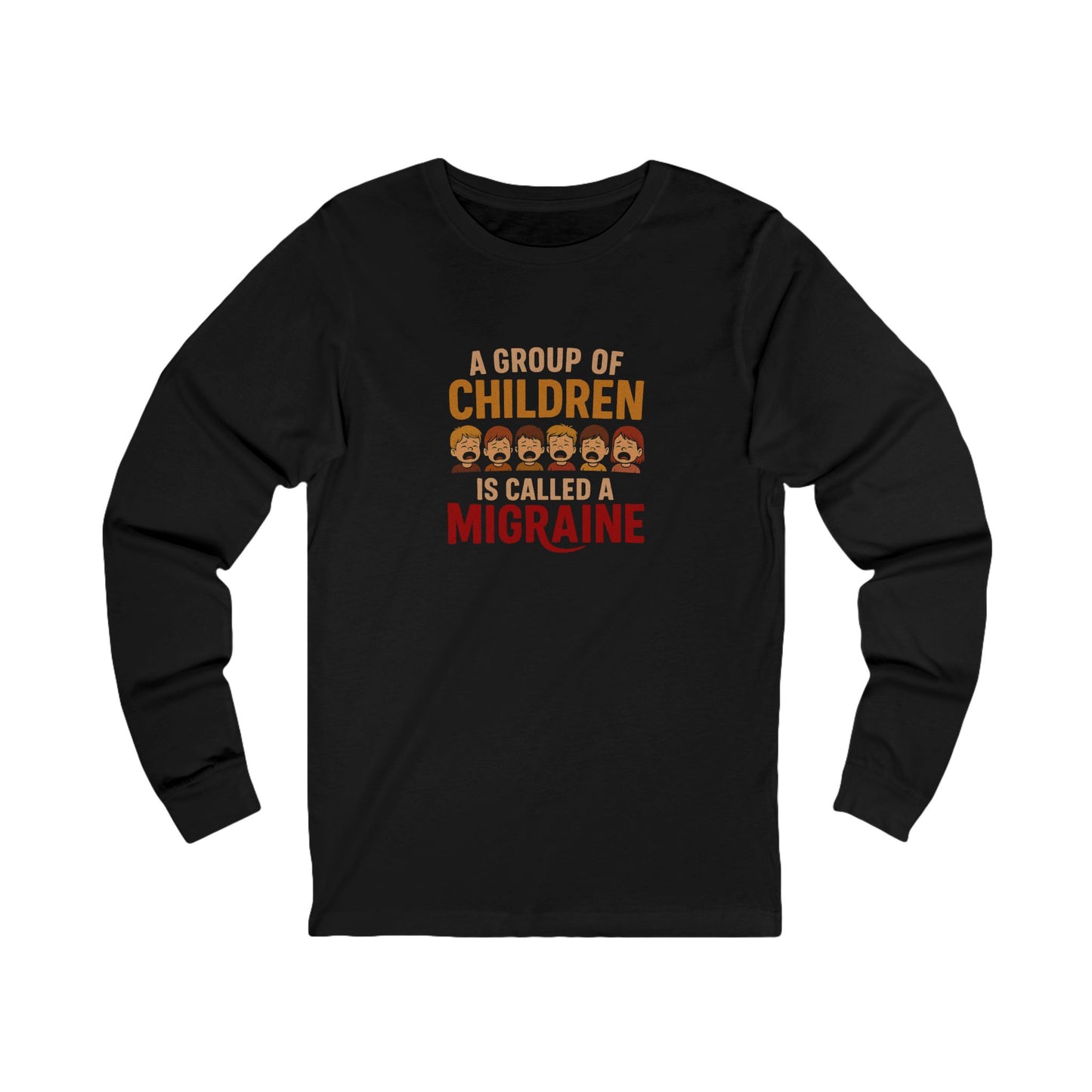 A Group of Children Is Called a Migraine — Retro Long Sleeve (Dark)
