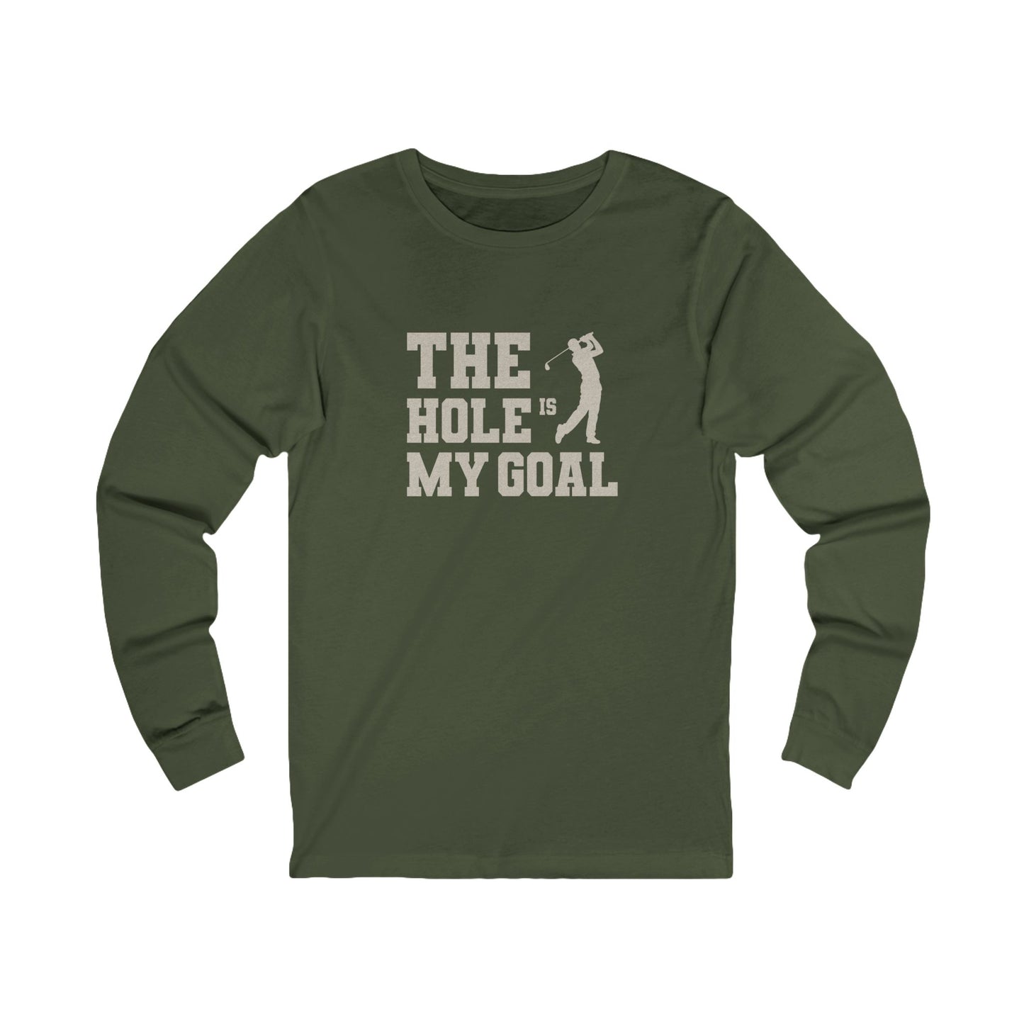 The Hole Is My Goal — Golf Silhouette Retro Long Sleeve (Dark)