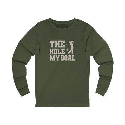 The Hole Is My Goal — Golf Silhouette Retro Long Sleeve (Dark)