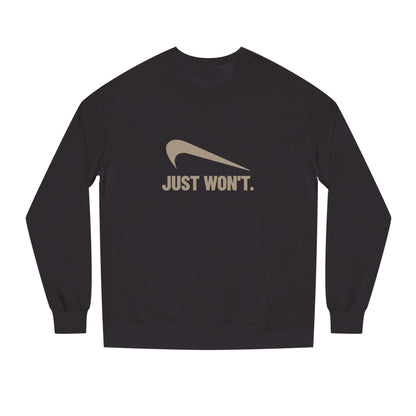 Just Won’t Athletic Parody — Retro Workout Sweatshirt (Dark)