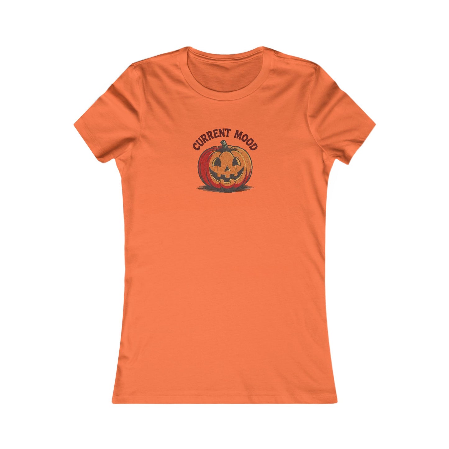 Current Mood (Classic Pumpkin) — Retro Halloween Women's Tee (Light)