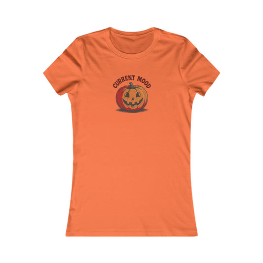 Current Mood (Classic Pumpkin) — Retro Halloween Women's Tee (Light)