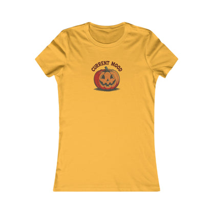 Current Mood (Classic Pumpkin) — Retro Halloween Women's Tee (Light)
