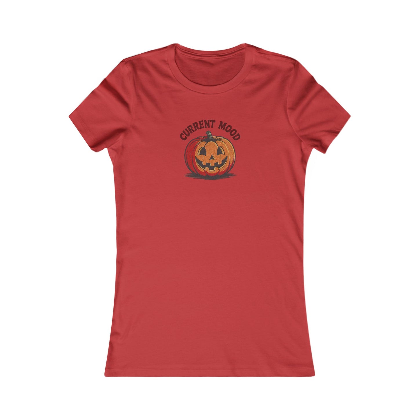 Current Mood (Classic Pumpkin) — Retro Halloween Women's Tee (Light)