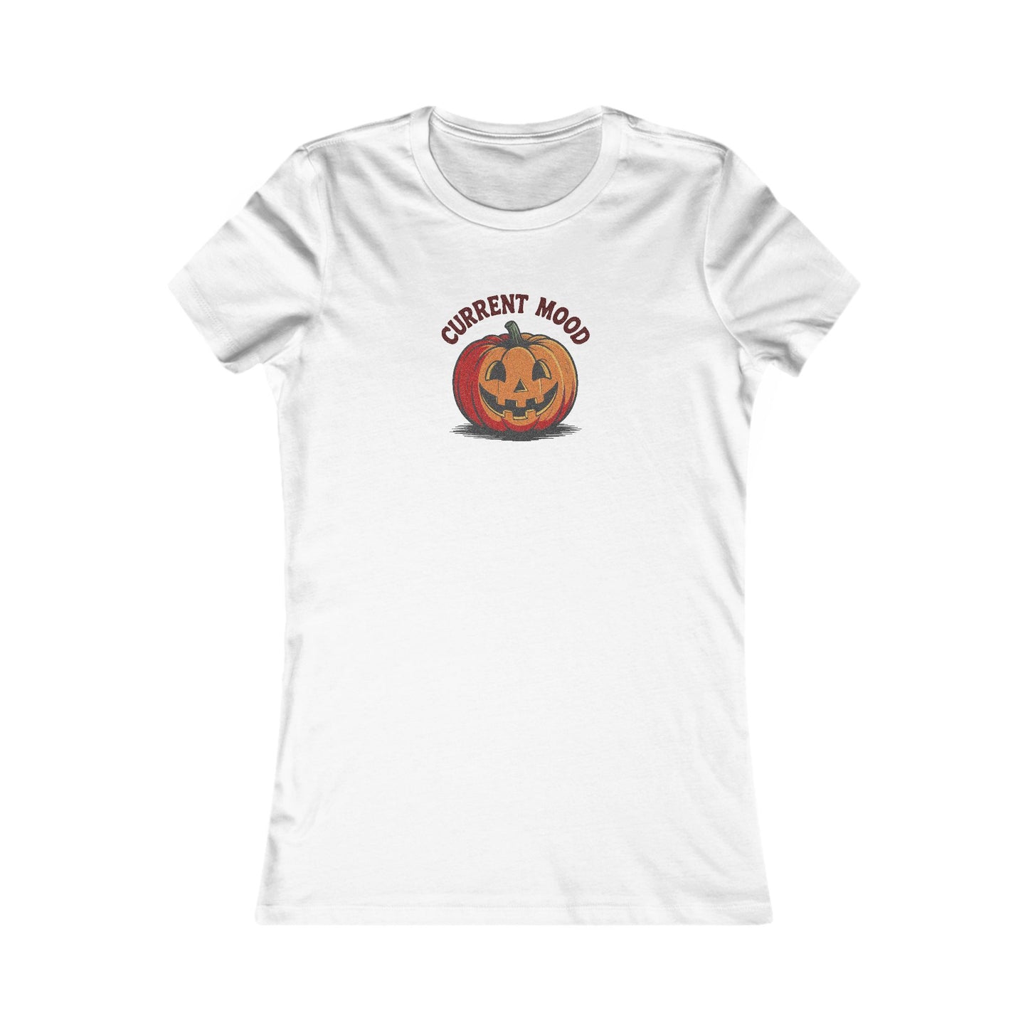 Current Mood (Classic Pumpkin) — Retro Halloween Women's Tee (Light)